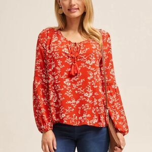 Peachymama Nursing Top Red Floral Large